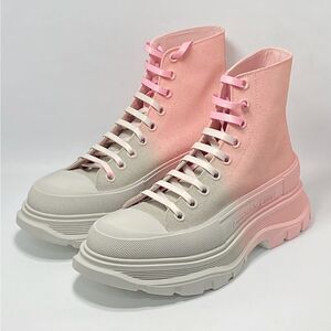 Alexander McQueen ombré lace-up ankle boots size 40